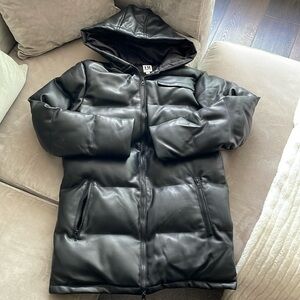 Hilary MacMillan Vegan Leather Coat (Size Small)